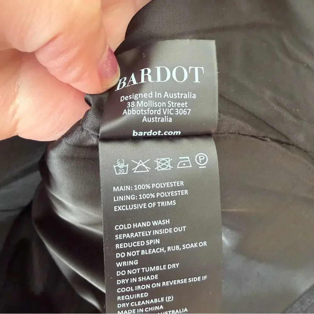 Bardot | Brixton Strapless Mini Dress Sheath Rosette Rose Black XXL NWT